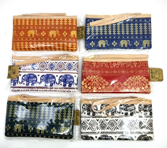 Handmade Purse Thai Cotton Purse Zipper 20cm x 10cm - Toko Indonesia