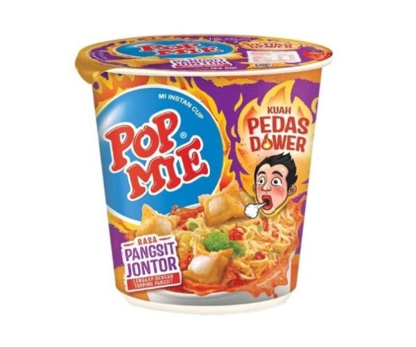 Pop Mie Kuah Pedas Dower Rasa Pangsit Jontor 75g - Instant Noodles Brand New Product From Indofood - Image 2